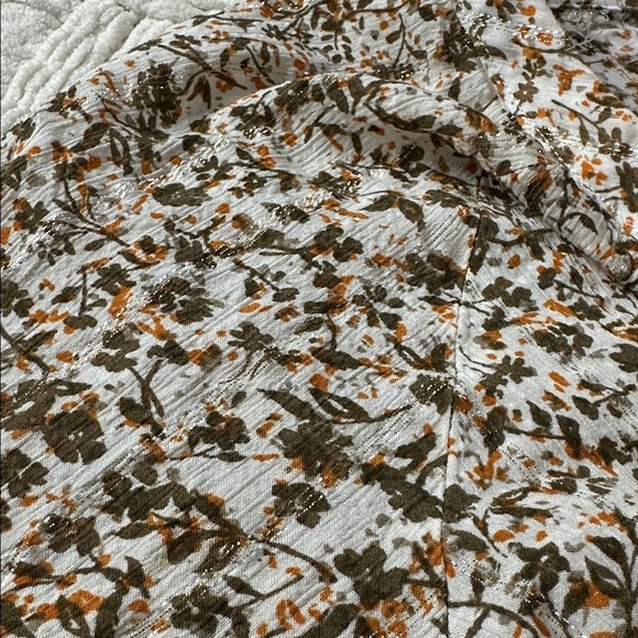 Peace & Pearls tiny floral popover tie neck boho poets blouse - Picture 5 of 11